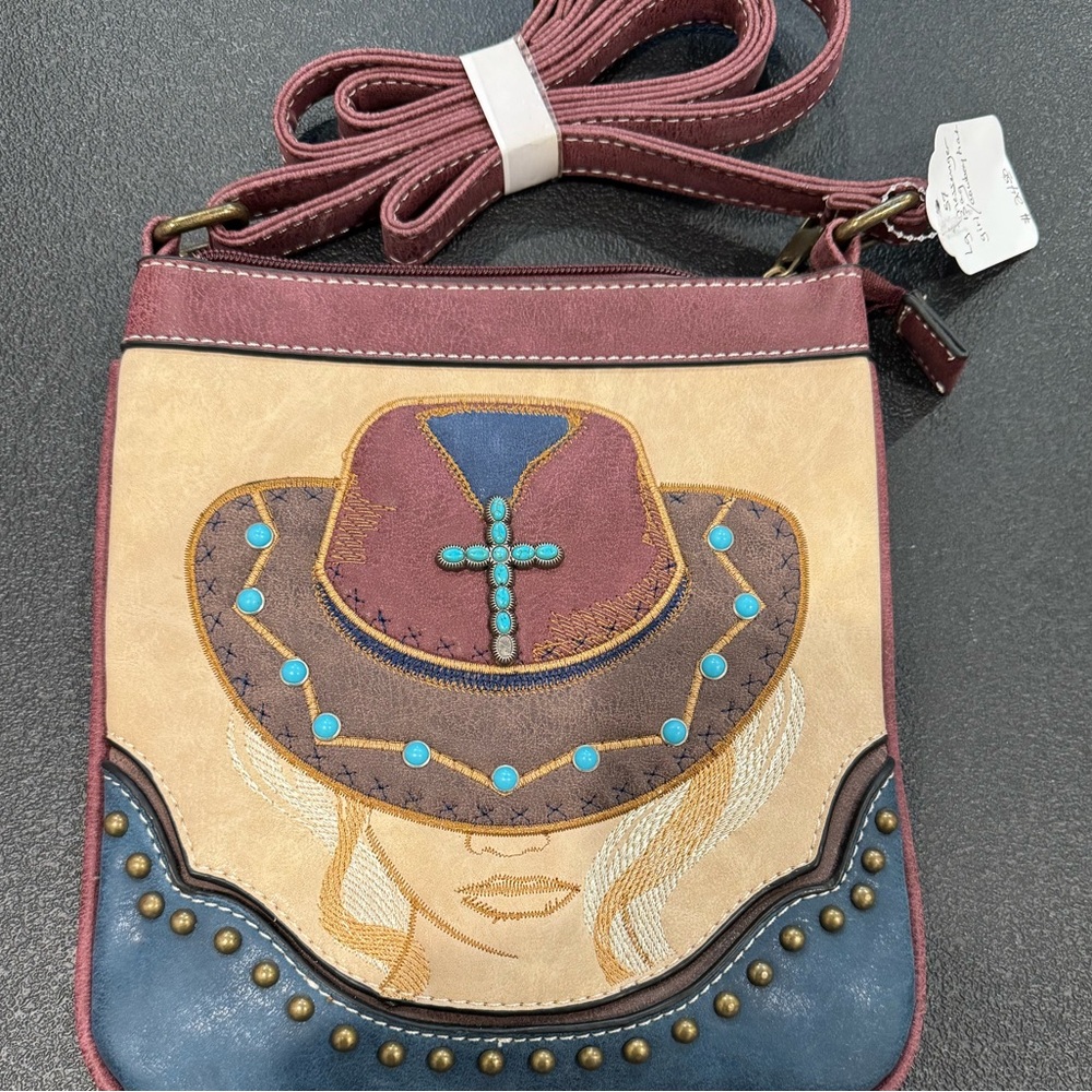 Western Style Crossbody Bag with Hat Design